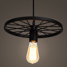 Lámparas colgantes retro estilo loft de hierro forjado estilo industrial con ruedas.