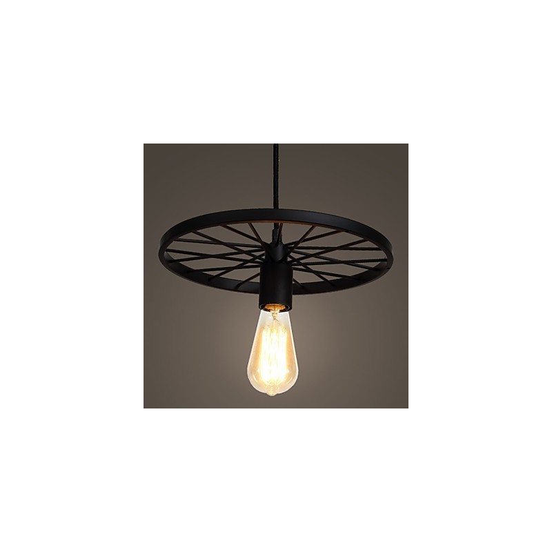 Lámparas colgantes retro estilo loft de hierro forjado estilo industrial con ruedas.