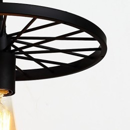 Lámparas colgantes retro estilo loft de hierro forjado estilo industrial con ruedas.