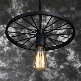 Lámparas colgantes retro estilo loft de hierro forjado estilo industrial con ruedas.