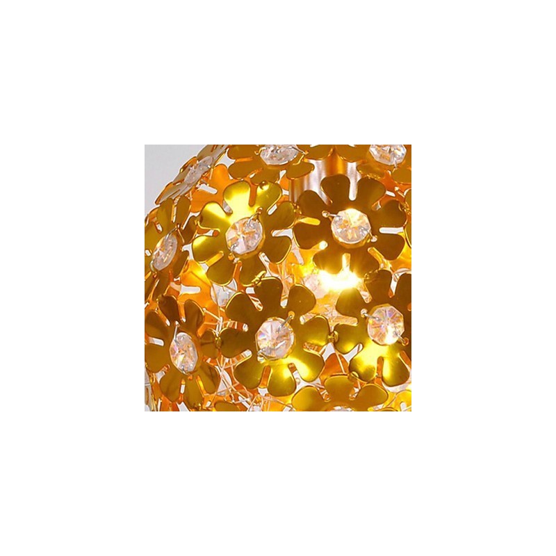 Lámpara de araña moderna contemporánea de cristal estilo mini de metal dorado