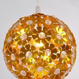 Lámpara de araña moderna contemporánea de cristal estilo mini de metal dorado