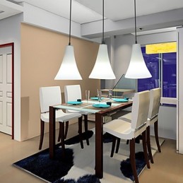 Lámpara colgante de cristal con forma de trompeta de un solo cabezal, tipo cono de embudo