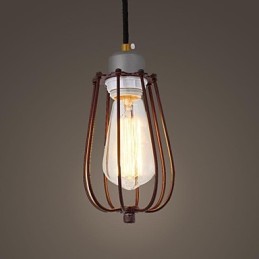 Lámpara colgante de metal con pintura estilo mini vintage