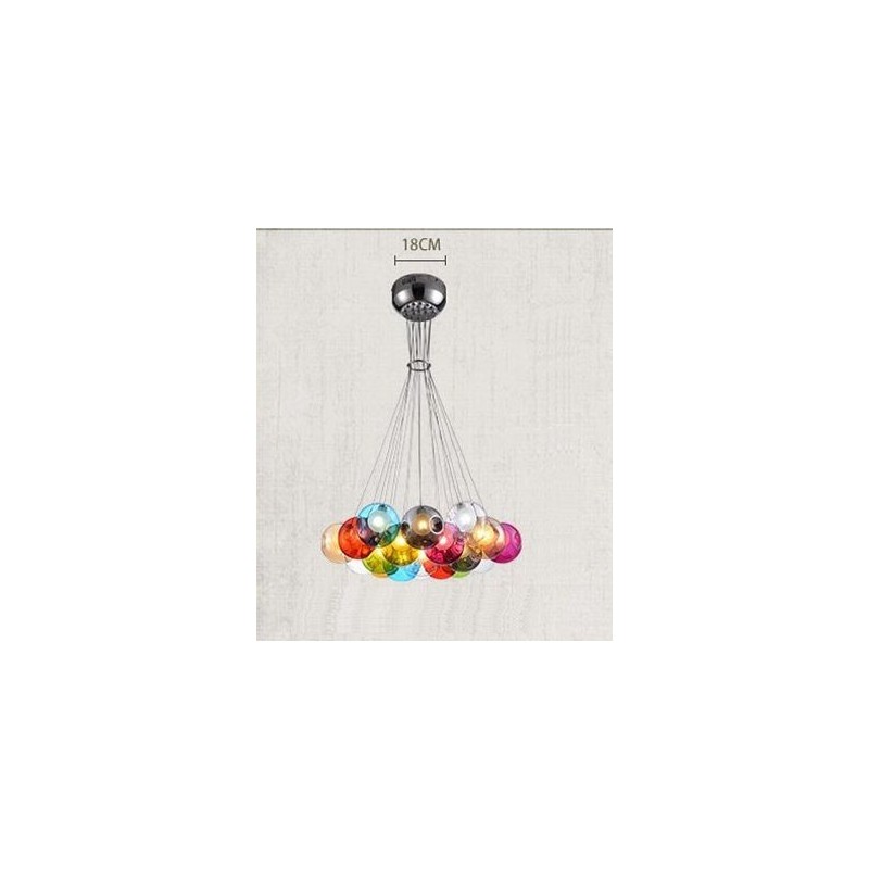Lámpara colgante creativa de cristal con forma de pecera de peces de colores que restaura el color nórdico y las formas antiguas