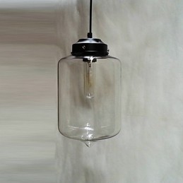 Lámpara colgante minimalista de hierro con diseño de botella, 1 luz