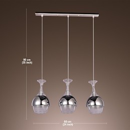Lámpara colgante moderna y creativa de 3 luces en forma de copa