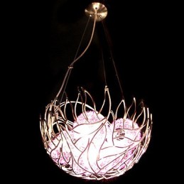 Lámpara colgante de cristal con forma de cuenco moderna y contemporánea