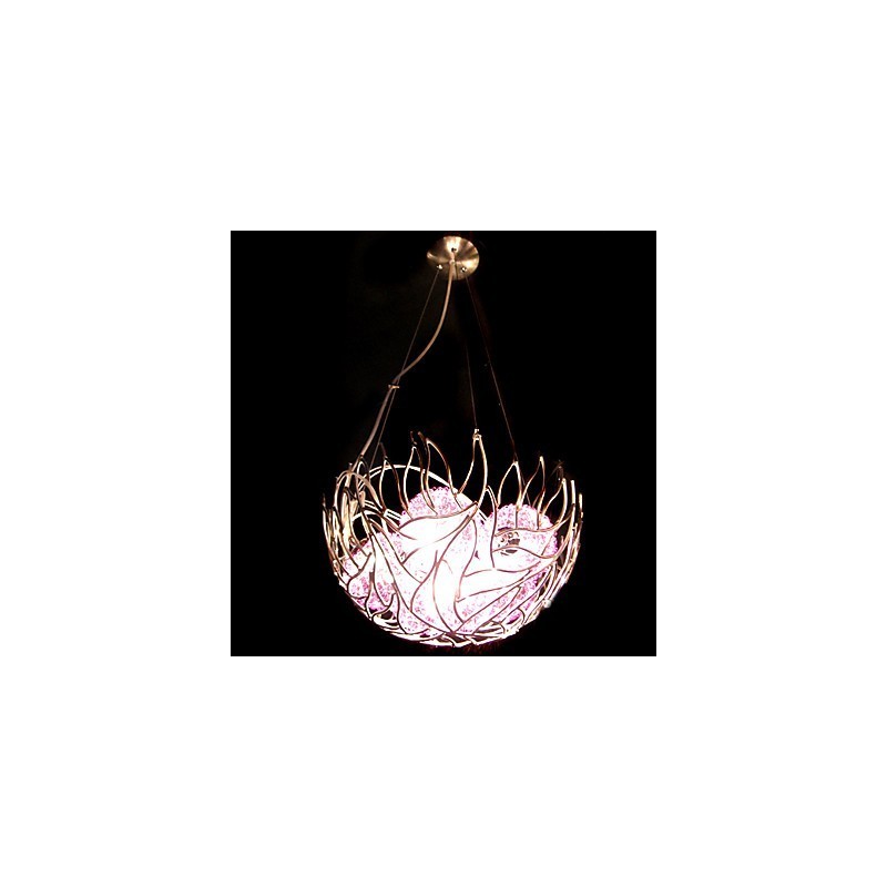 Lámpara colgante de cristal con forma de cuenco moderna y contemporánea
