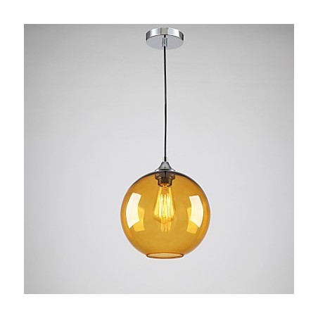 Lámpara colgante moderna de cristal con pantalla de cristal redonda con diseño de burbujas de color ámbar. Lámpara colgante moderna de cristal con pantalla de cristal redonda con diseño de burbujas de color ámbar.