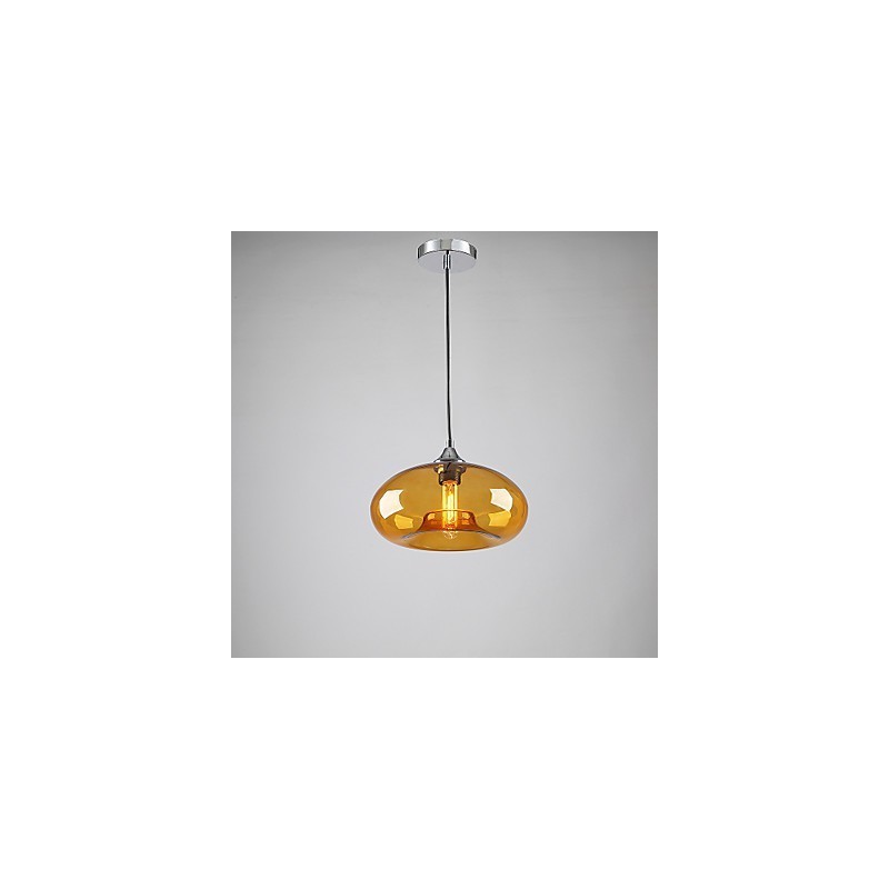 Lámpara colgante moderna de 1 luz con pantalla transparente