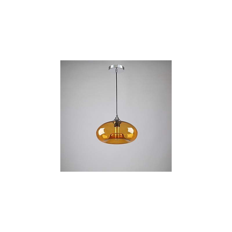 Lámpara colgante moderna de 1 luz con pantalla transparente