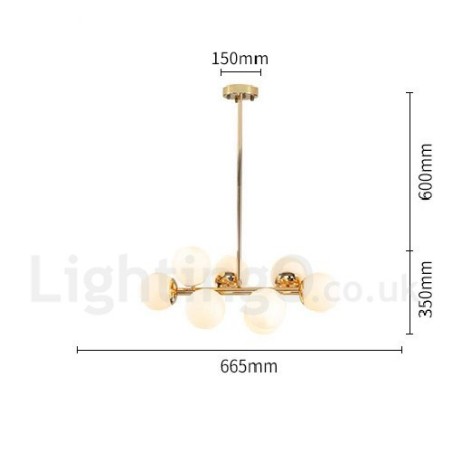 Lámpara de araña contemporánea moderna de 8 luces con pantalla de cristal Lámpara de araña contemporánea moderna de 8 luces con pantalla de cristal