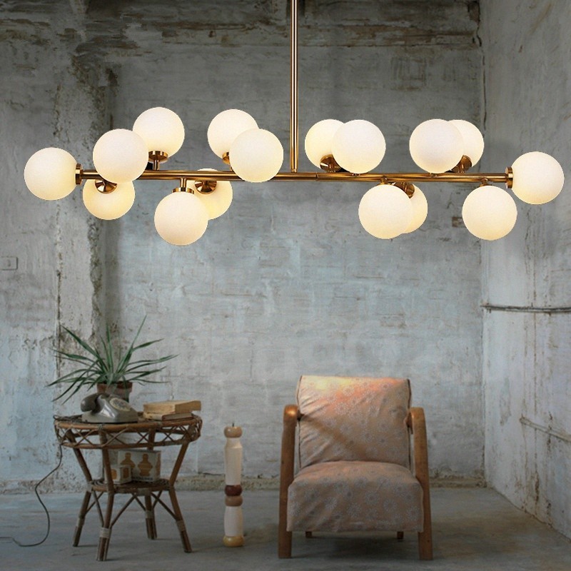Lámpara de araña moderna contemporánea de 16 luces con pantalla de cristal y lámpara