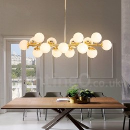 Lámpara de araña moderna contemporánea de 16 luces con pantalla de cristal y lámpara
