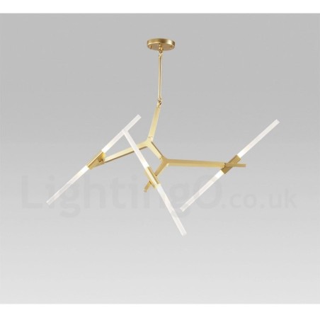Lámpara de araña moderna contemporánea de 6 luces y 2 niveles (negra y dorada) Lámpara de araña moderna contemporánea de 6 luces y 2 niveles (negra y dorada)