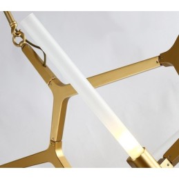 Lámpara de araña moderna contemporánea de 6 luces y 2 niveles (negra y dorada)