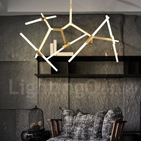 Lámpara de araña moderna contemporánea de 10 luces (negra y dorada) Lámpara de araña moderna contemporánea de 10 luces (negra y dorada)