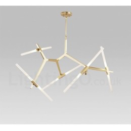 Lámpara de araña moderna contemporánea de 10 luces (negra y dorada)
