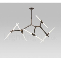Lámpara de araña moderna contemporánea de 10 luces (negra y dorada)