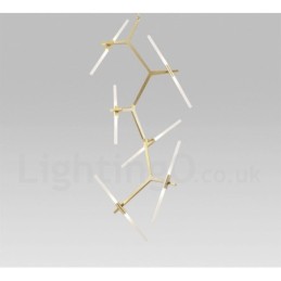 Lámpara de araña moderna contemporánea de 12 luces (negra y dorada)