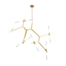 Lámpara de araña moderna contemporánea de 12 luces (negra y dorada)