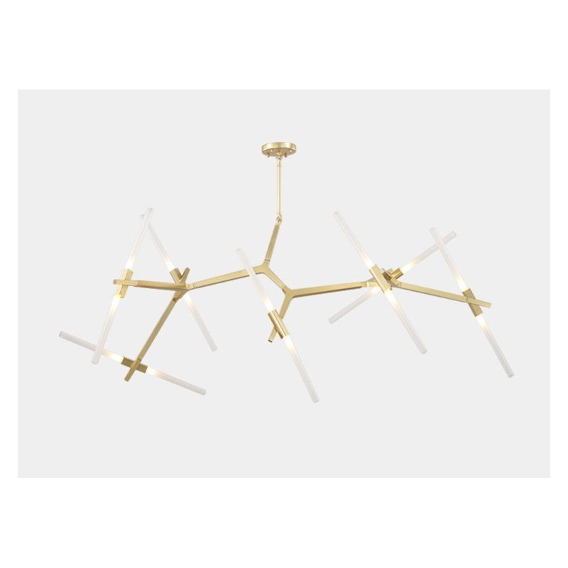 Lámpara de araña moderna contemporánea de 14 luces (negra y dorada)