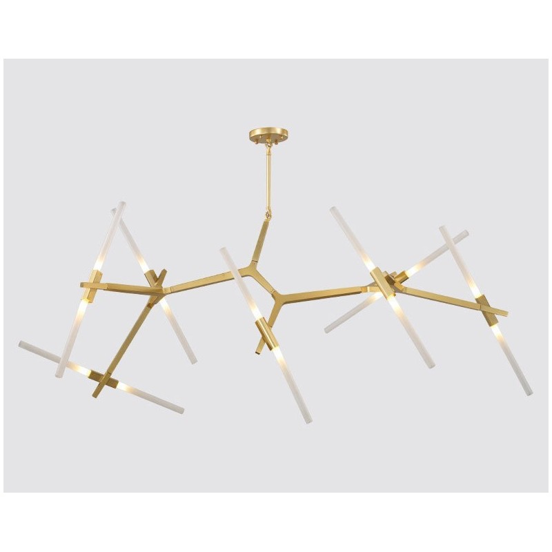 Lámpara de araña moderna contemporánea de 14 luces (negra y dorada)