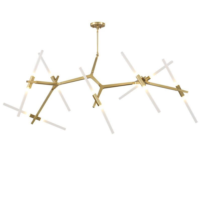 Lámpara de araña moderna contemporánea de 14 luces (negra y dorada)