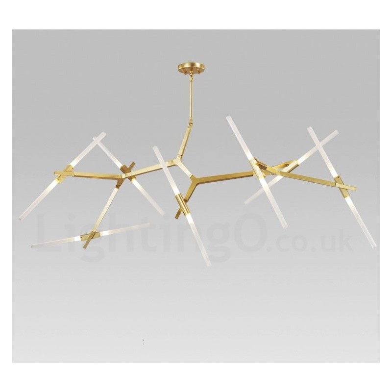 Lámpara de araña moderna contemporánea de 14 luces (negra y dorada)