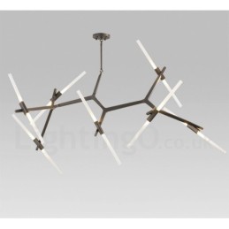 Lámpara de araña moderna contemporánea de 14 luces (negra y dorada)