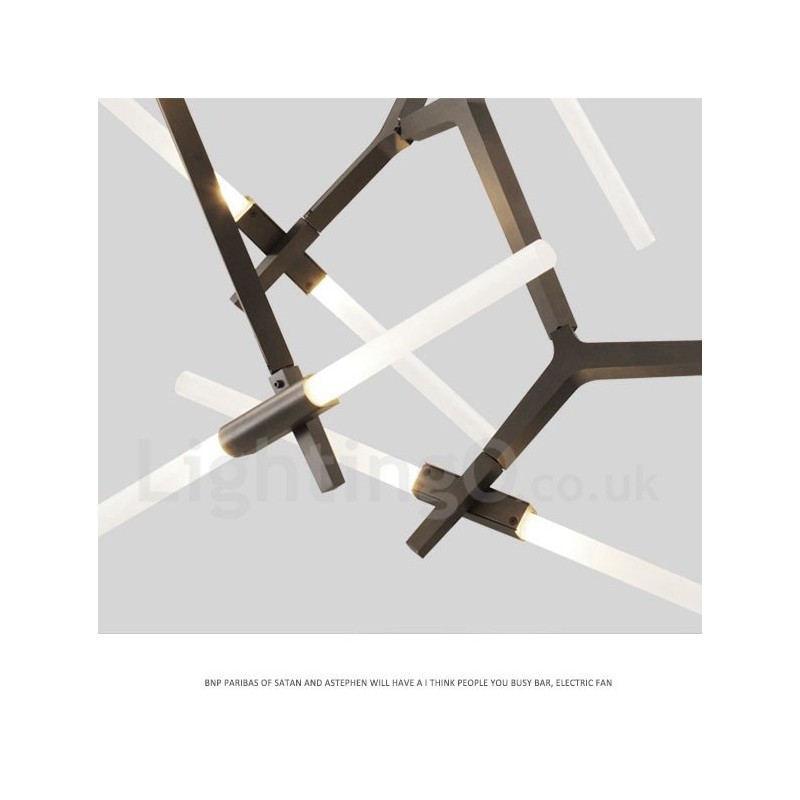 Lámpara de araña moderna contemporánea de 14 luces (negra y dorada)
