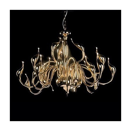 Lámpara de araña moderna de 24 luces G4 con baño de oro Lámpara de araña moderna de 24 luces G4 con baño de oro