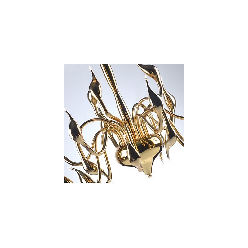 Lámpara de araña moderna de 24 luces G4 con baño de oro