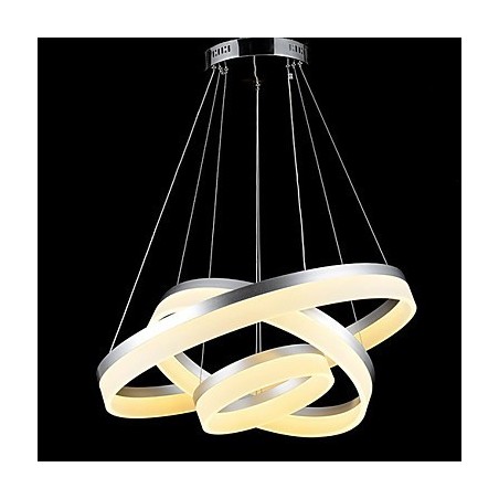 Lámpara colgante redonda moderna de acrílico, iluminación de lujo con tres anillos, accesorios de iluminación de techo. Lámpara colgante redonda moderna de acrílico, iluminación de lujo con tres anillos, accesorios de iluminación de techo.