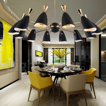 Lámpara de araña de 12 luces de estilo contemporáneo moderno Lámpara de araña de 12 luces de estilo contemporáneo moderno