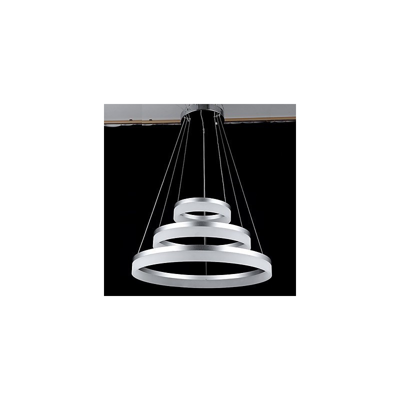 Lámpara colgante redonda moderna de acrílico, iluminación de lujo con tres anillos, accesorios de iluminación de techo.