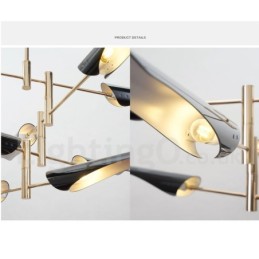 Lámpara de araña moderna contemporánea de 4 niveles y 8 luces