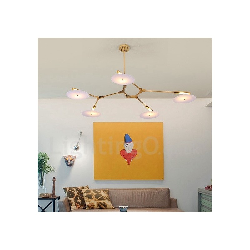 Lámpara de araña moderna contemporánea de 5 luces