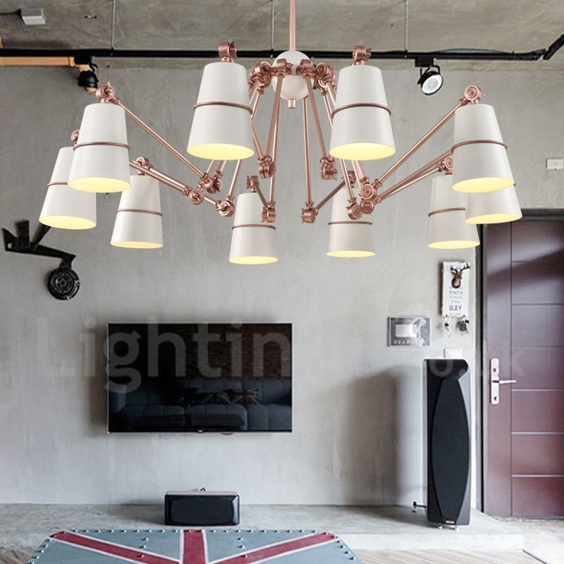 Lámpara de araña de 10 luces con estilo contemporáneo moderno