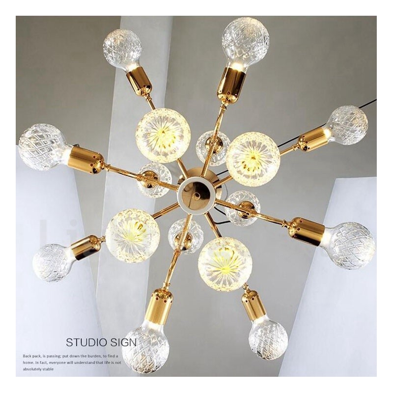 Lámpara de araña moderna contemporánea de 4 niveles y 16 luces