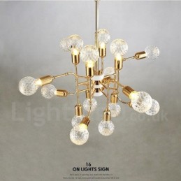 Lámpara de araña moderna contemporánea de 4 niveles y 16 luces