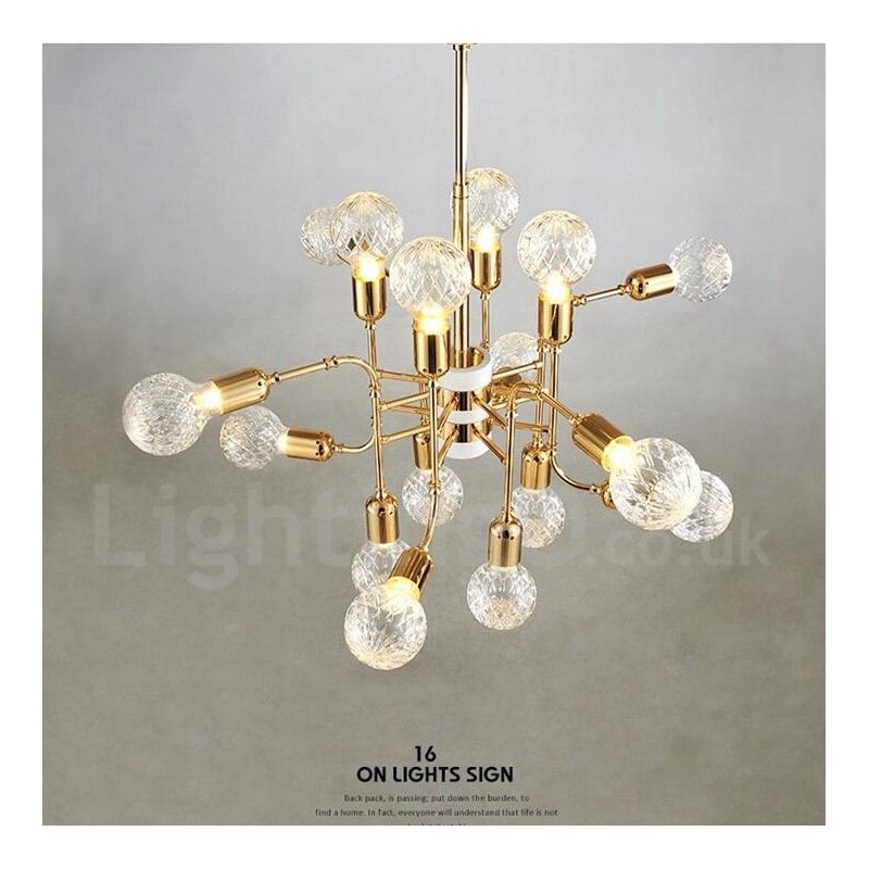 Lámpara de araña moderna contemporánea de 4 niveles y 16 luces