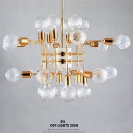 Lámpara de araña moderna contemporánea de 4 niveles y 24 luces