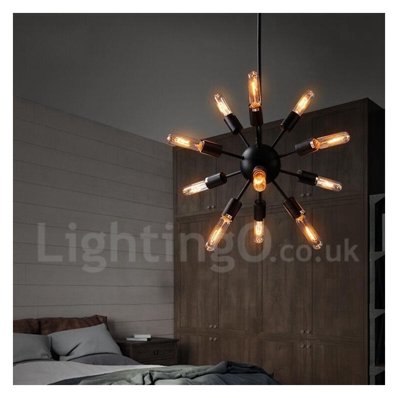 Lámpara de araña Sputnik retro vintage de 12 luces