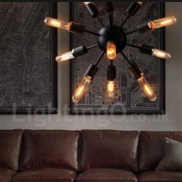Lámpara de araña Sputnik retro vintage de 12 luces
