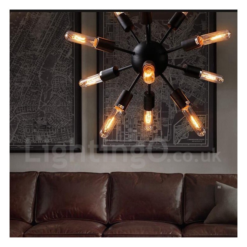 Lámpara de araña Sputnik retro vintage de 12 luces