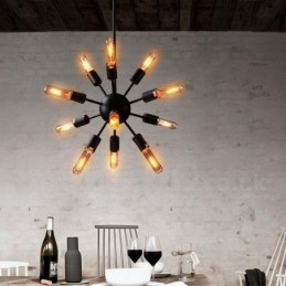 Lámpara de araña Sputnik retro vintage de 12 luces
