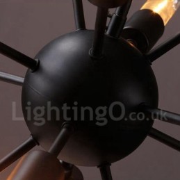 Lámpara de araña Sputnik retro vintage de 12 luces