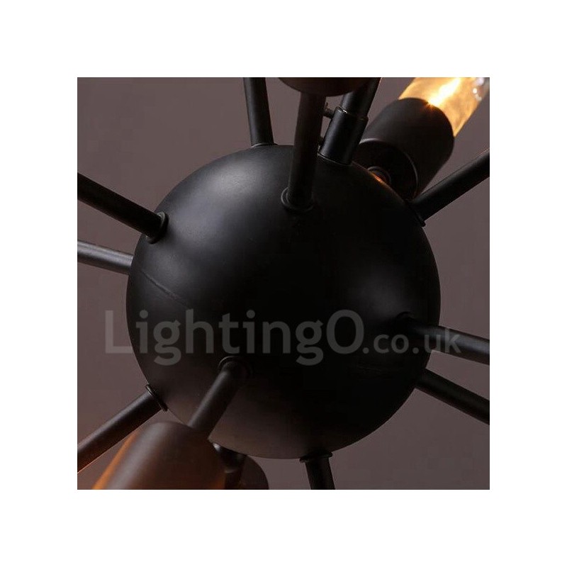 Lámpara de araña Sputnik retro vintage de 12 luces